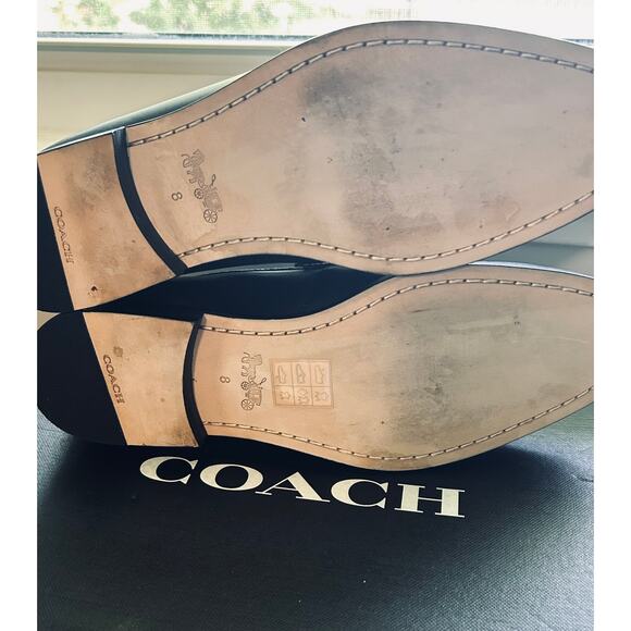 COACH Men's Declan Loafers Black Leather Penny Loafers Slip-On Dress Shoes - Picture 3 of 4